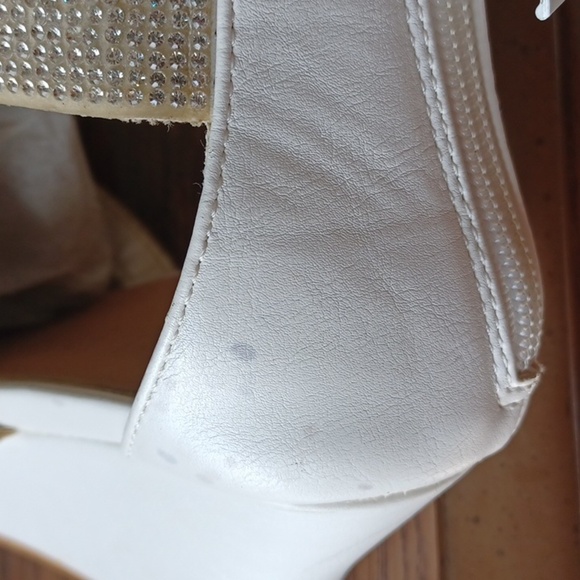 Patrizia By Spring Step Sparkling Ankle Wedge Sandals Shoes 40 (9) White - Picture 8 of 10